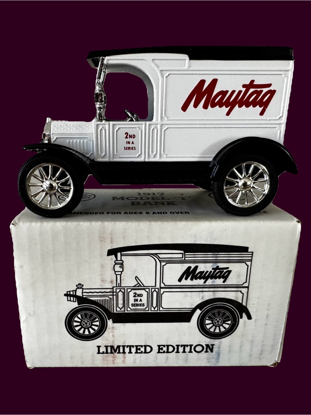 Vintage 1994 ERTL 1917 Model T Maytag Truck Coin Bank